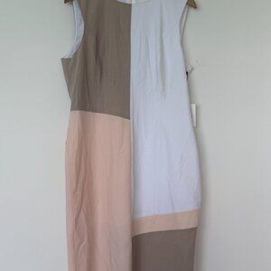 CALVIN KLEIN color block work dress